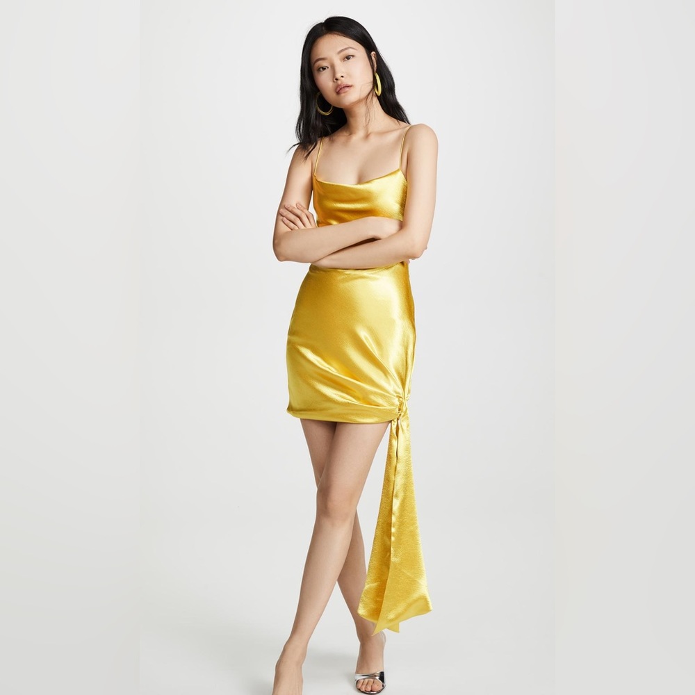 Cinq à Sept Satin Ryder Dress in Citrine - Size 2